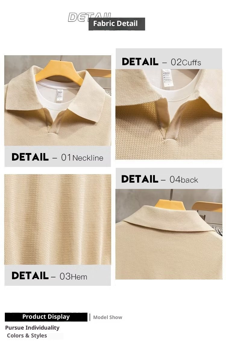 boy Boy Turn-Down Collar Knit Autumn Winter 2022 New Style Men High-End Trendy Pullover Long Sleeve Polo Sweater_voghion.com