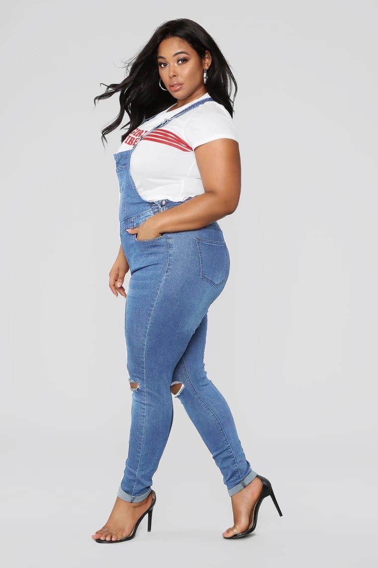 ChicShe 2023 Women's In-Stock European And American Cross-Border Distressed Washed Jeans Overalls_voghion.com