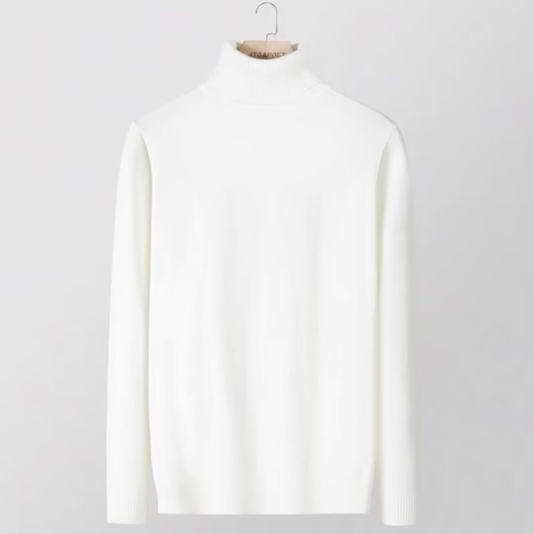 boy Boy Boy Boy Autumn Winter New High Collar Sweater Men Solid Color Inner Layer Knitted Men's Casual Business Slim Fit Base Shirt_voghion.com