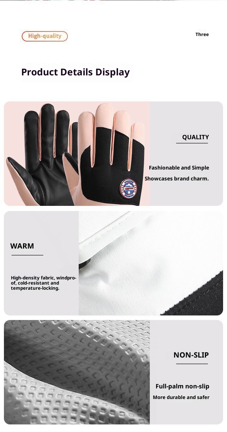 Boy Winterski für Damen und Herren, Touchscreen, warm, wasserdicht, kältebeständig, fleecegefüttert, dick gefüttert, winddicht, Outdoor_voghion.com