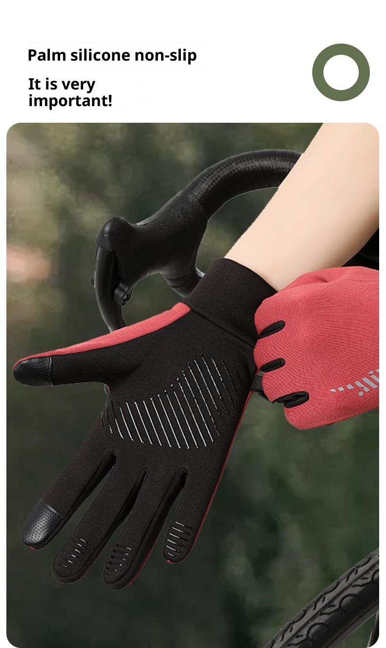 Guanti da sci e ciclismo da corsa, caldi, antiscivolo, in velluto, per uomo e donna, per attività all'aperto, autunno e inverno_voghion.com