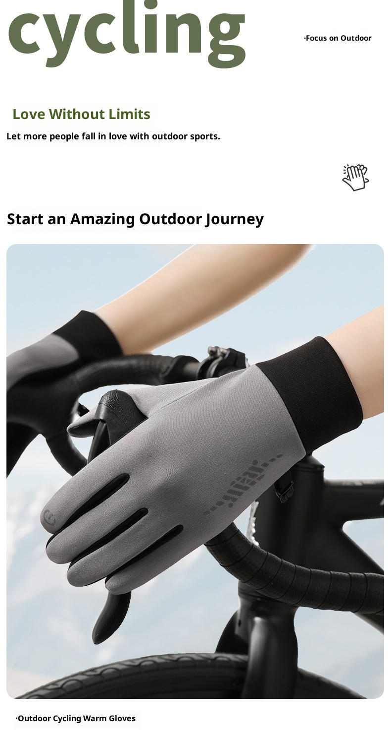 Guanti da sci e ciclismo da corsa, caldi, antiscivolo, in velluto, per uomo e donna, per attività all'aperto, autunno e inverno_voghion.com