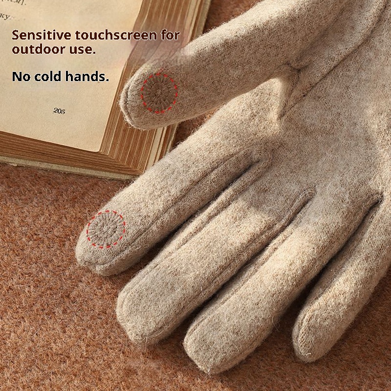 boy Boy 2025 New Men's Winter Wool Warm Full Finger Fashion Outdoor Touchscreen Fleece Cycling Gloves_voghion.com