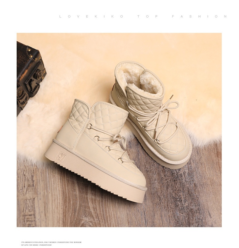 Zees Waterproof Boots For Women, Fleece-Lined Thickened, Country Travel And Skiing Special Space Walking Boots, Thick Sole_voghion.com