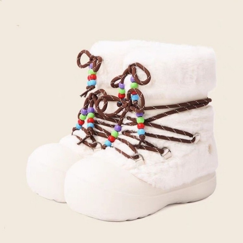 Zees Thick-Soled Warm Furry Snow Short For Women 2025 New Winter Height-Increasing Moon Ugly-Cute Ski High Boots_voghion.com