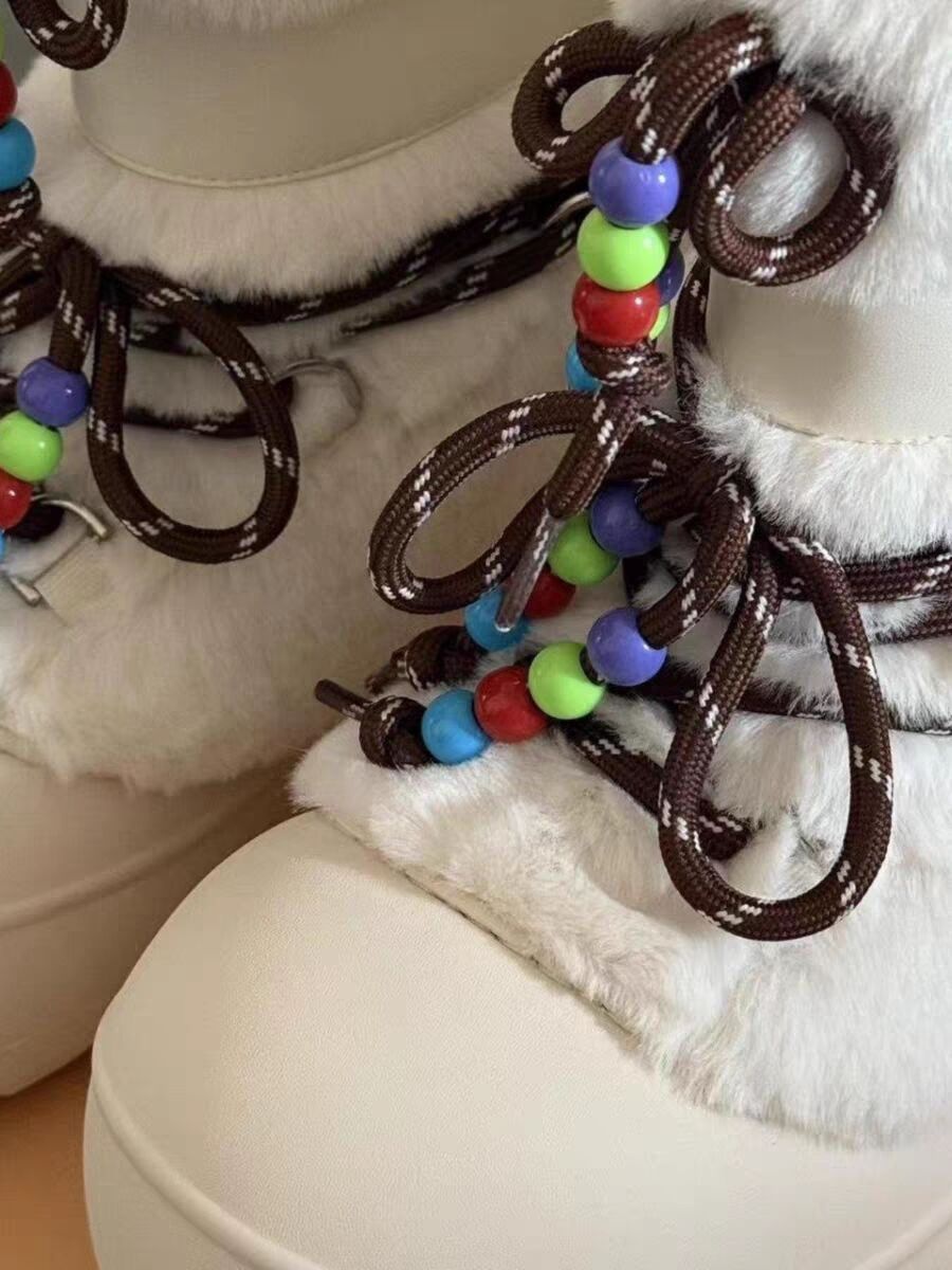 Zees Thick-Soled Warm Furry Snow Short For Women 2025 New Winter Height-Increasing Moon Ugly-Cute Ski High Boots_voghion.com