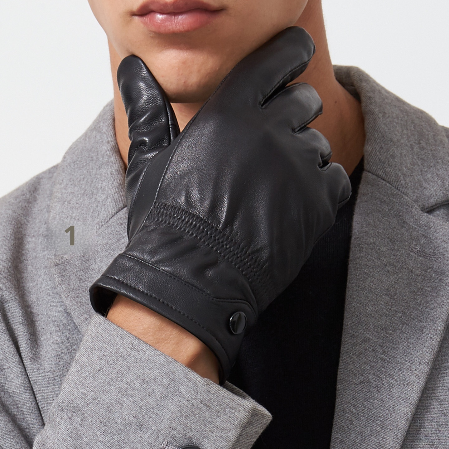 boy Boy Genuine Leather For Men Wholesale Labor Protection Men's Fleece-Lined Warm Sheepskin Gloves Thin Lining Autumn Winter_voghion.com