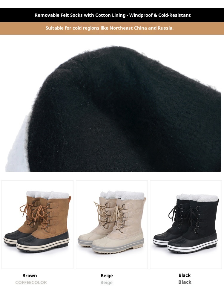 Zees Cro-Border Duck Hunting For Women, Adult Warm Snow Waterproof Outdoor Mid-Calf Boot, Export Trade To Ruia, Ski_voghion.com