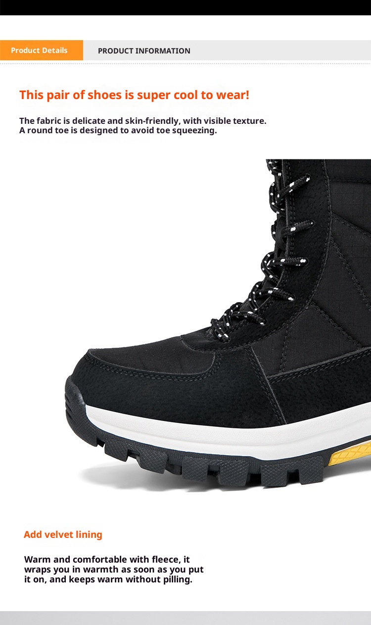 Zees Damen-Winterschuhe aus Baumwolle, gefüttert mit Fleece, wasserdicht, rutschfest, wadenhoch, ideal zum Skifahren_voghion.com