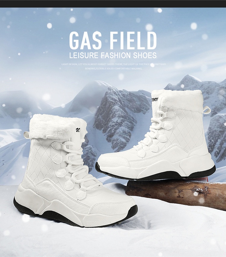 Zees Northeast Winter Outdoor Snow Boots Women, Fleece-Lined, Thickened, Warm Cotton Shoes, Waterproof, Anti-Slip, Suitable_voghion.com