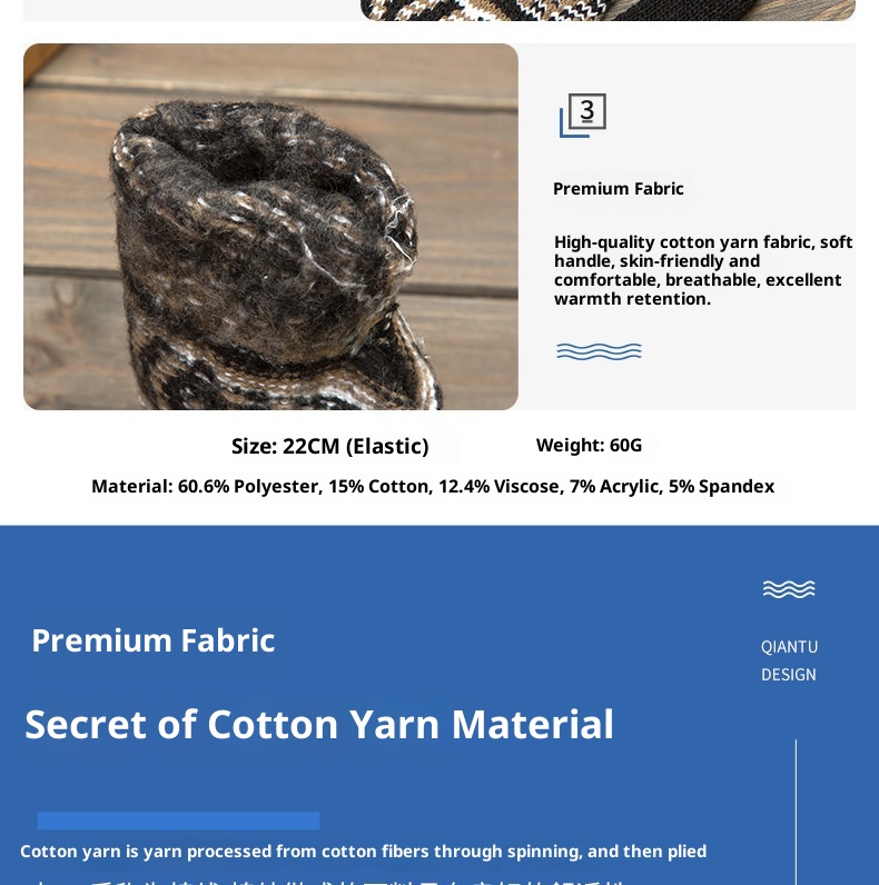 Gants chauds d'hiver pour hommes et femmes, imperméables au froid, en laine et velours tricotées, jacquard, pour la vente ambulante._voghion.com