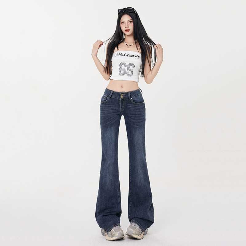ChicShe ChicShe Wholesale American Retro Low Waist Hot Girl Flared Spring New Embroidered Stretch Slim Fit Slimming Jeans Women's Pants_voghion.com