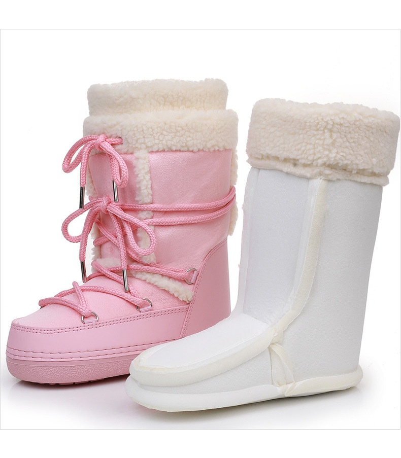 Zees Y035 Export European Lamb Wool High Tube Suede Space Women's Ski Northeast Snow Country Moon Boots Warm_voghion.com