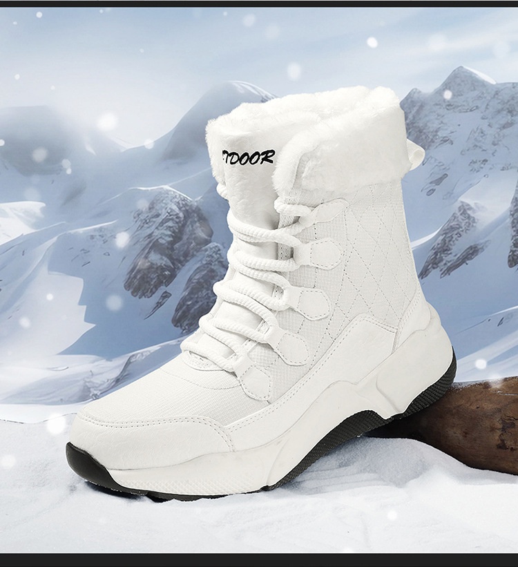 Zees Northeast Winter Outdoor Snow Boots Women, Fleece-Lined, Thickened, Warm Cotton Shoes, Waterproof, Anti-Slip, Suitable_voghion.com