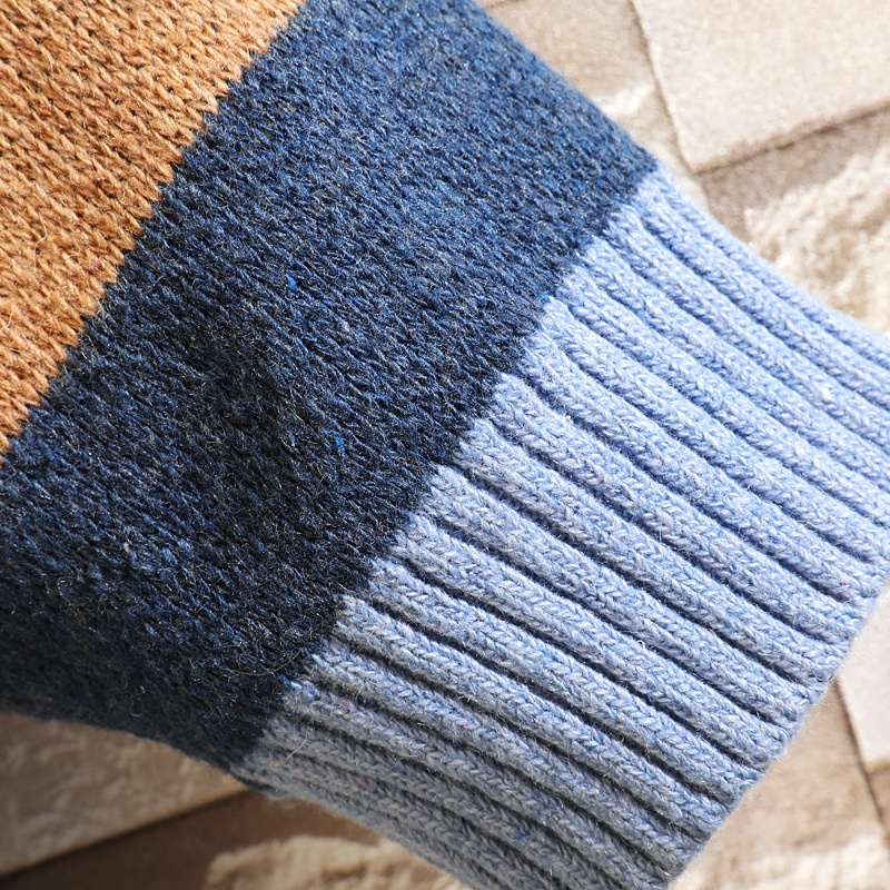 Herren-Cardigan für Jungen, Herbst/Winter, Design Sense Niche, V-Ausschnitt, Strick, locker, lange Ärmel, Patchwork, trendige Jacke_voghion.com