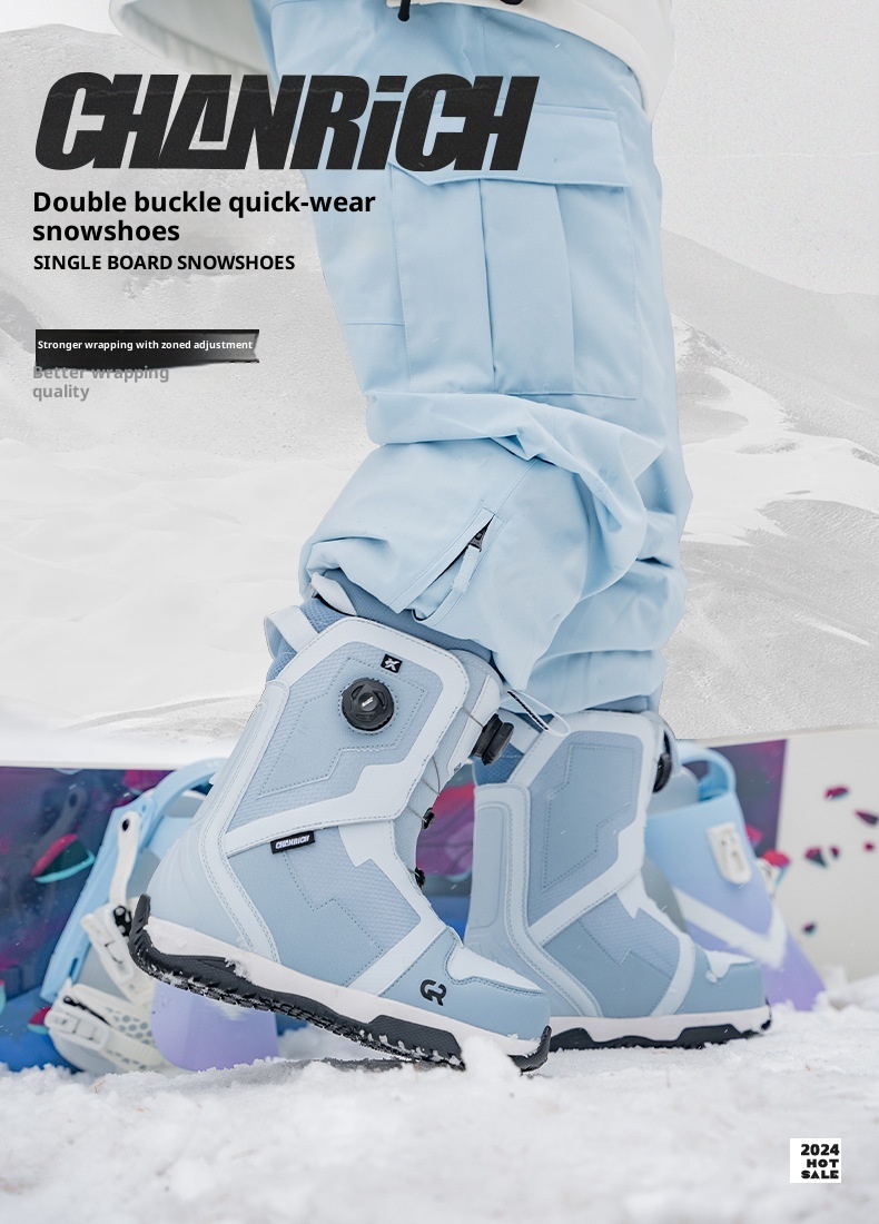 Zees CHANRICH Doppelschnallen-Snowboardschuhe Schnellverschluss für Damen und Herren, Allround-Snowboardschuhe zum Carven, Sliden, Flat-Flow-Snowboards und Freestyle-Ski_voghion.com
