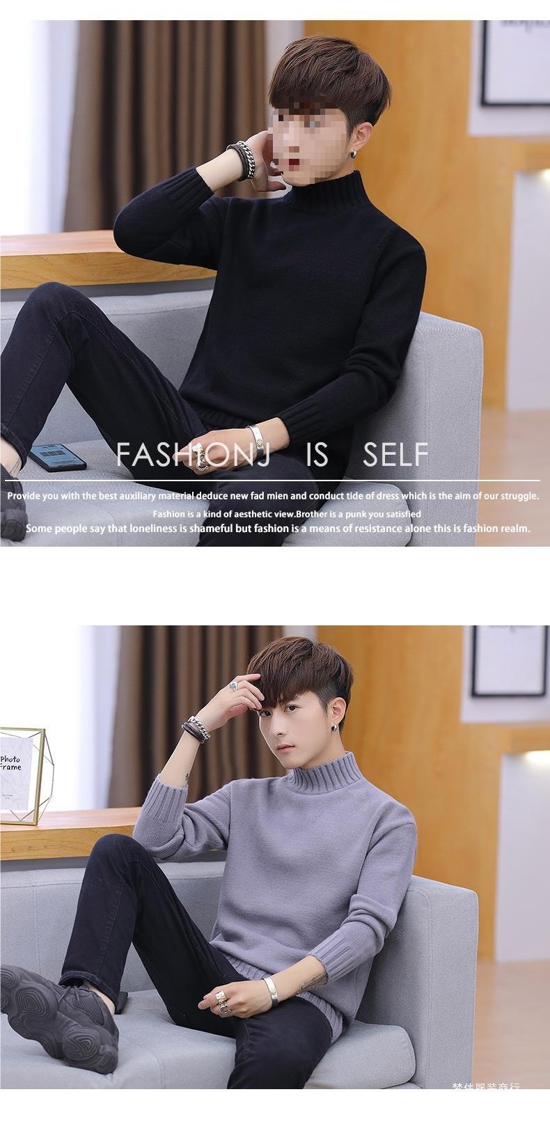 Rollkragenpullover für Herren, koreanische Version 2025, neue, dicke Strickjacke, trendiges, warmes Winteroberteil von Mao Mengwei_voghion.com