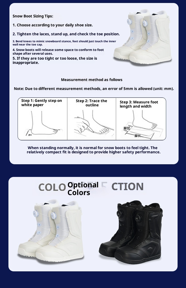 Zees Lanke Sneeuwschoenen Outdoor Ski-uitrusting Heren en Dames Snowboardlaarzen Waterdicht Warm Plat Bloem Carving Schaatsen_voghion.com