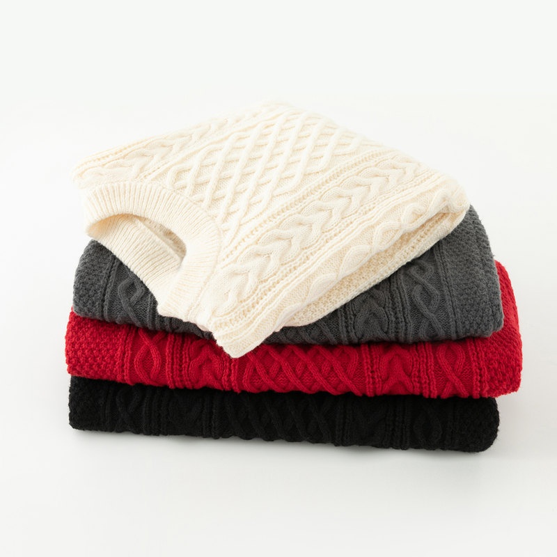 boy Boy Boy Boy Twist Sweater For Men, Autumn And Winter New Retro Japanese Style Round Neck Loose Fit, Fleece Lined, Thickened Sweater,_voghion.com