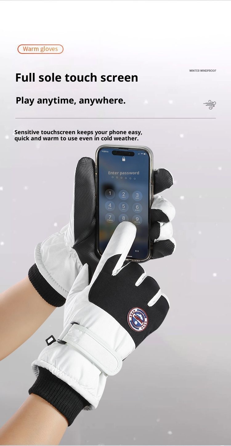 Boy Winterski für Damen und Herren, Touchscreen, warm, wasserdicht, kältebeständig, fleecegefüttert, dick gefüttert, winddicht, Outdoor_voghion.com