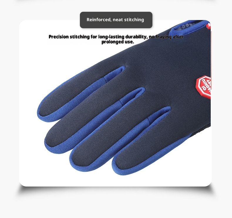 boy Boy Cross-Border Zipper Outdoor Sports Men Autumn Winter Cycling Riding Fleece Touchscreen Waterproof Hiking Gloves_voghion.com