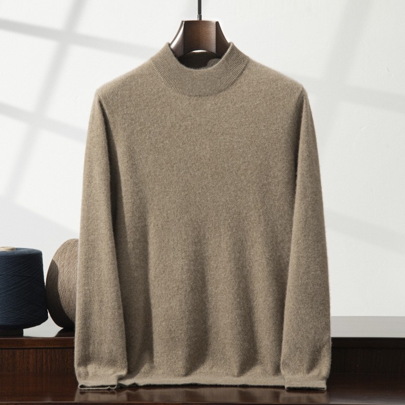 boy Boy Boy Boy Autumn Winter New Cashmere Round Neck Inner Layer Base Shirt Loose Business Casual Wool Men's Thickened Sweater_voghion.com