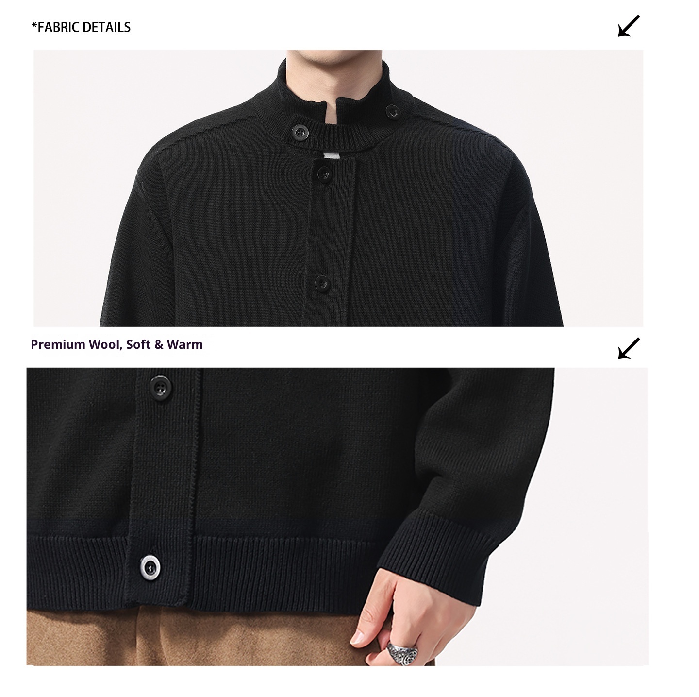 boy Boy Boy Boy 2025 Autumn Winter New Japanese Style Solid Color Stand Collar Cardigan Sweater Jacket Men Loose Casual Top_voghion.com