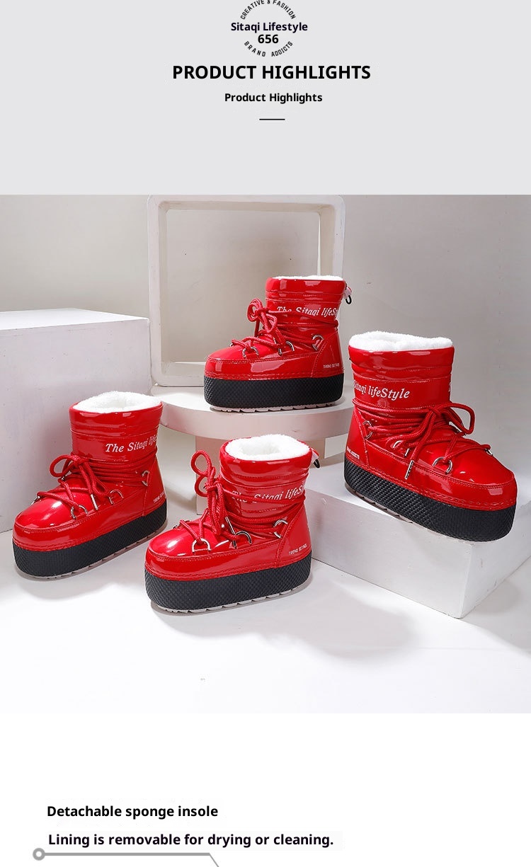 Zees Multi-Bright Color Parent-Child Children's Boys And Girls Ski Thick-Soled Space Moon Thickened Waterproof Non-Slip Warm_voghion.com