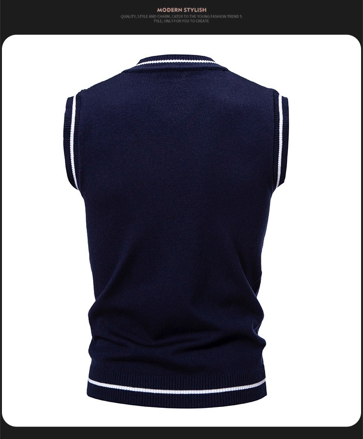 boy Boy Boy Boy Men's Knitted Vest V-Neck Sleeveless Sweater Spring Autumn New Fashion Casual Base Layer_voghion.com