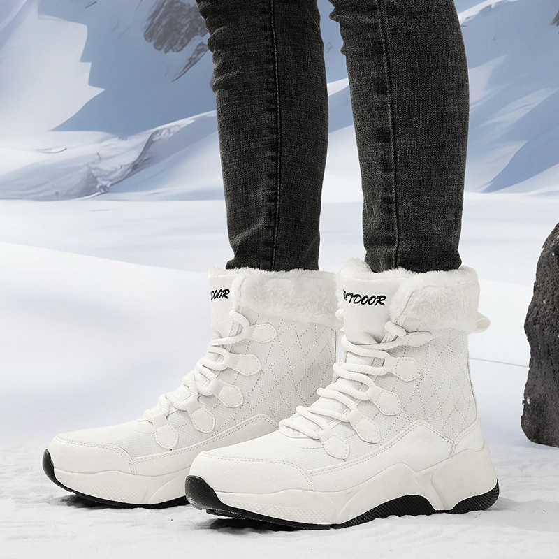 Zees Northeast Winter Outdoor Snow Boots Women, Fleece-Lined, Thickened, Warm Cotton Shoes, Waterproof, Anti-Slip, Suitable_voghion.com