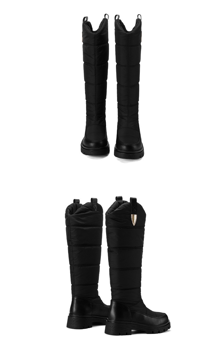 Zees Please Proceed The New Store To Place An Order For In-stock Items - Down Fabric Waterproof Thick Fur Snow High Boots_voghion.com