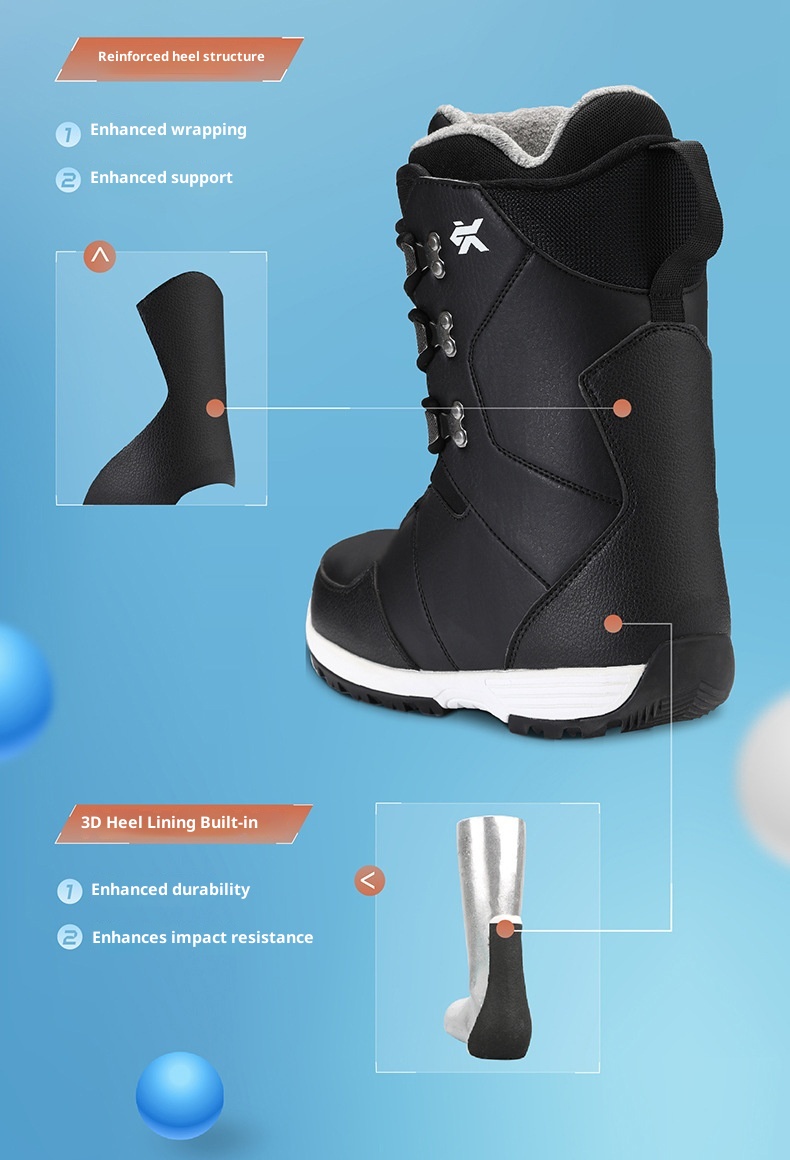 Zees Outdoor Sports Snowboard Shoes For Men Women, Traditional Lace-up Style, Beginner All-around Ski Equipment, Cold-proof_voghion.com