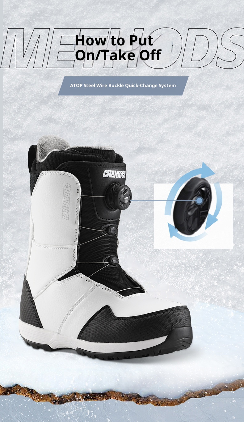 Zees Adult Snowboard BOA Staaldraad Gesp Snel Draagbare Schoenen Heren en Dames Ski-uitrusting Warme Antislip Sneeuwlaarzen_voghion.com
