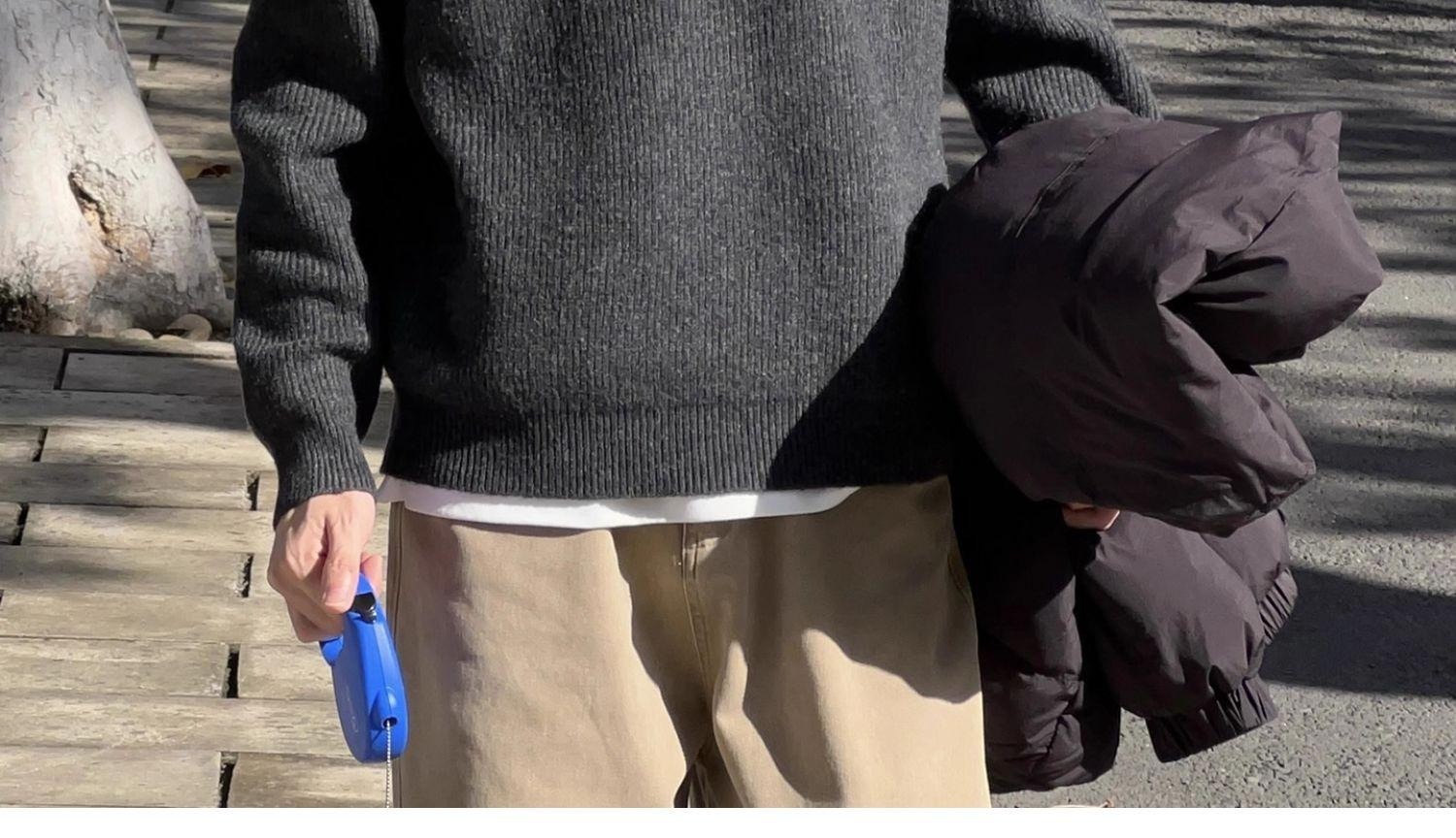 boy Boy Boy Boy Japanese Style Casual Light Lapel Sweater For Men, Autumn Lazy Polo Knitwear, Simple Versatile Loose Top_voghion.com