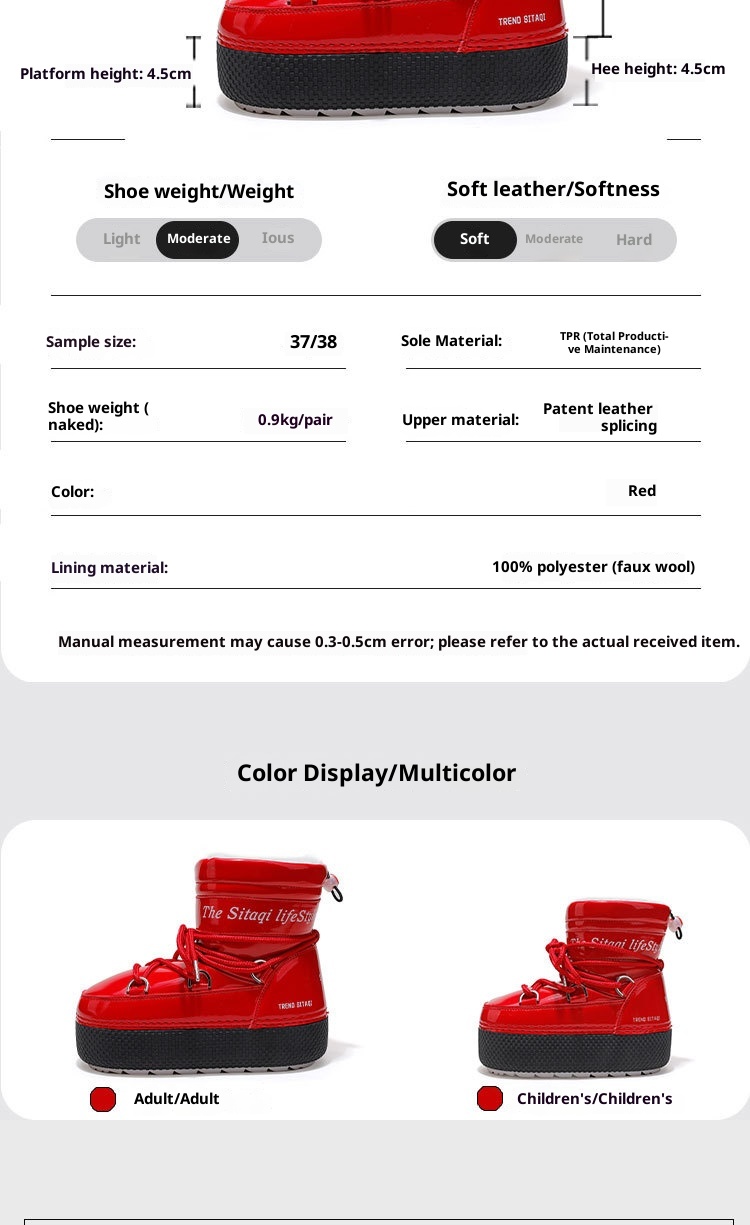 Zees Multi-Bright Color Parent-Child Children's Boys And Girls Ski Thick-Soled Space Moon Thickened Waterproof Non-Slip Warm_voghion.com