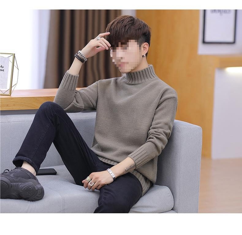 Rollkragenpullover für Herren, koreanische Version 2025, neue, dicke Strickjacke, trendiges, warmes Winteroberteil von Mao Mengwei_voghion.com