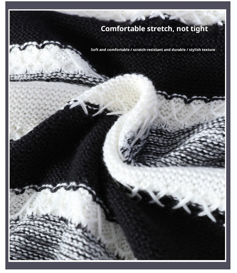 boy Boy Boy Boy Dropshipping Foreign Trade Wholesale Autumn Winter New Striped Men's Large Size Pullover Knitted Sweater For Men_voghion.com