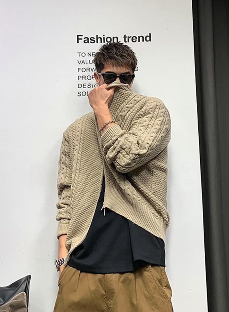 boy Boy Boy Boy Japanese Autumn Thick Men Korean Version Trendy Loose Knitwear Winter Ins Hong Kong Style Lazy Sweater Coat_voghion.com