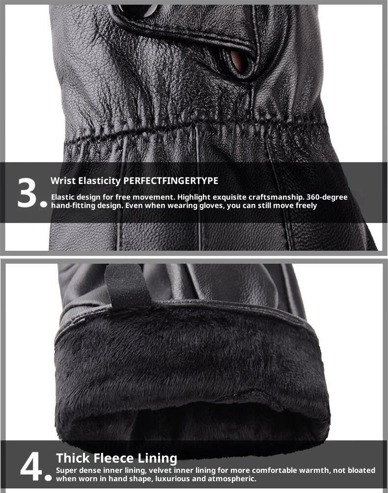 boy Boy Genuine Leather Winter Motorcycle Riding Adult Plus Velvet Warm Outdoor Sheepskin Cold-proof Gloves Men_voghion.com