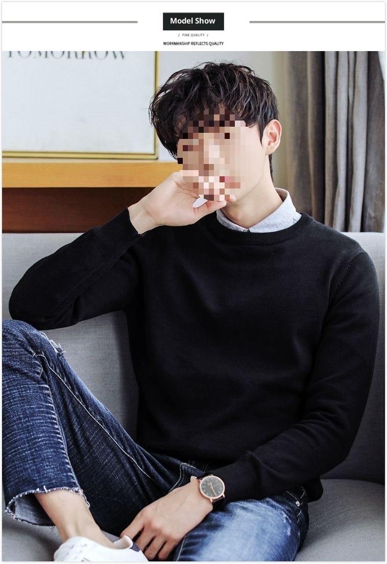 boy Boy Boy Boy Cross-Border Men's Knitted Warm Base Layer Slim Fit Half Turtleneck Korean Style Inner Wear Stylish Fuzzy Sweater Top_voghion.com