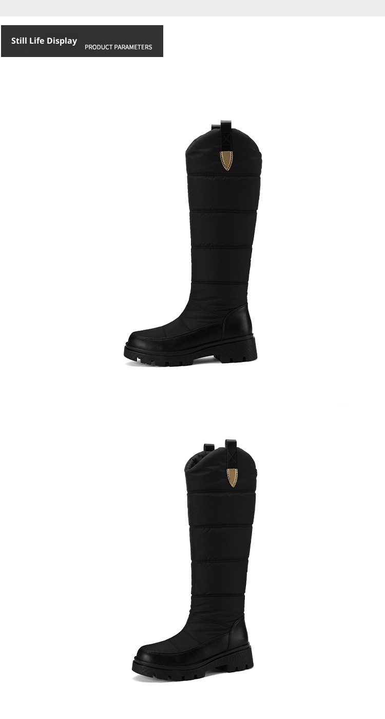 Zees Please Proceed The New Store To Place An Order For In-stock Items - Down Fabric Waterproof Thick Fur Snow High Boots_voghion.com