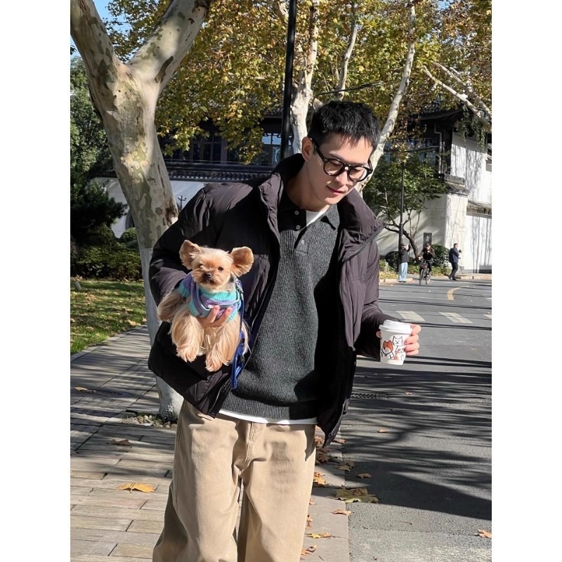 boy Boy Boy Boy Japanese Style Casual Light Lapel Sweater For Men, Autumn Lazy Polo Knitwear, Simple Versatile Loose Top_voghion.com