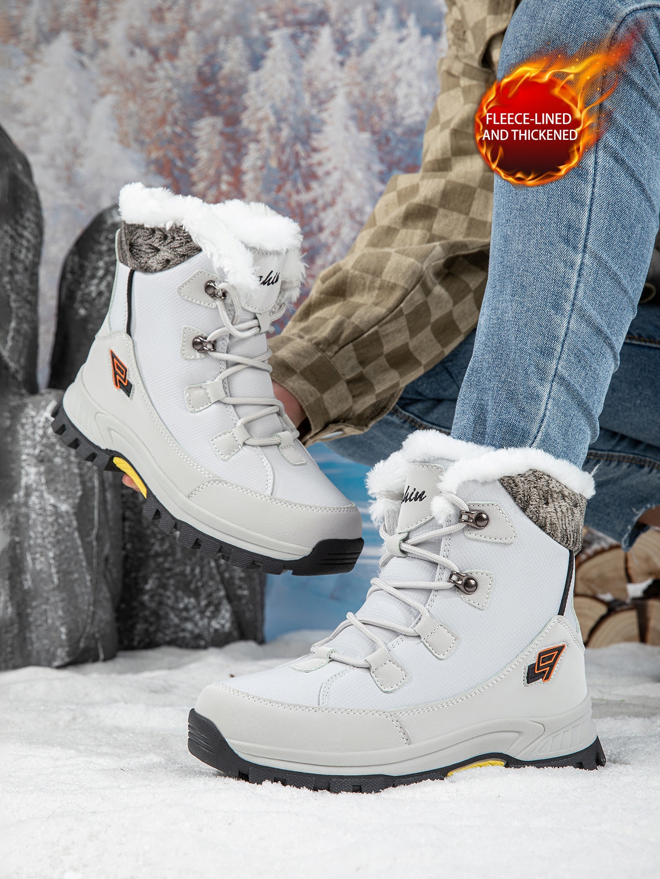 Zees Harbin Northeast Outdoor Boots With Fleece, Waterproof Cold-Proof Snow Shoes Skiing At -40 Degrees, Travel Gear For Men_voghion.com