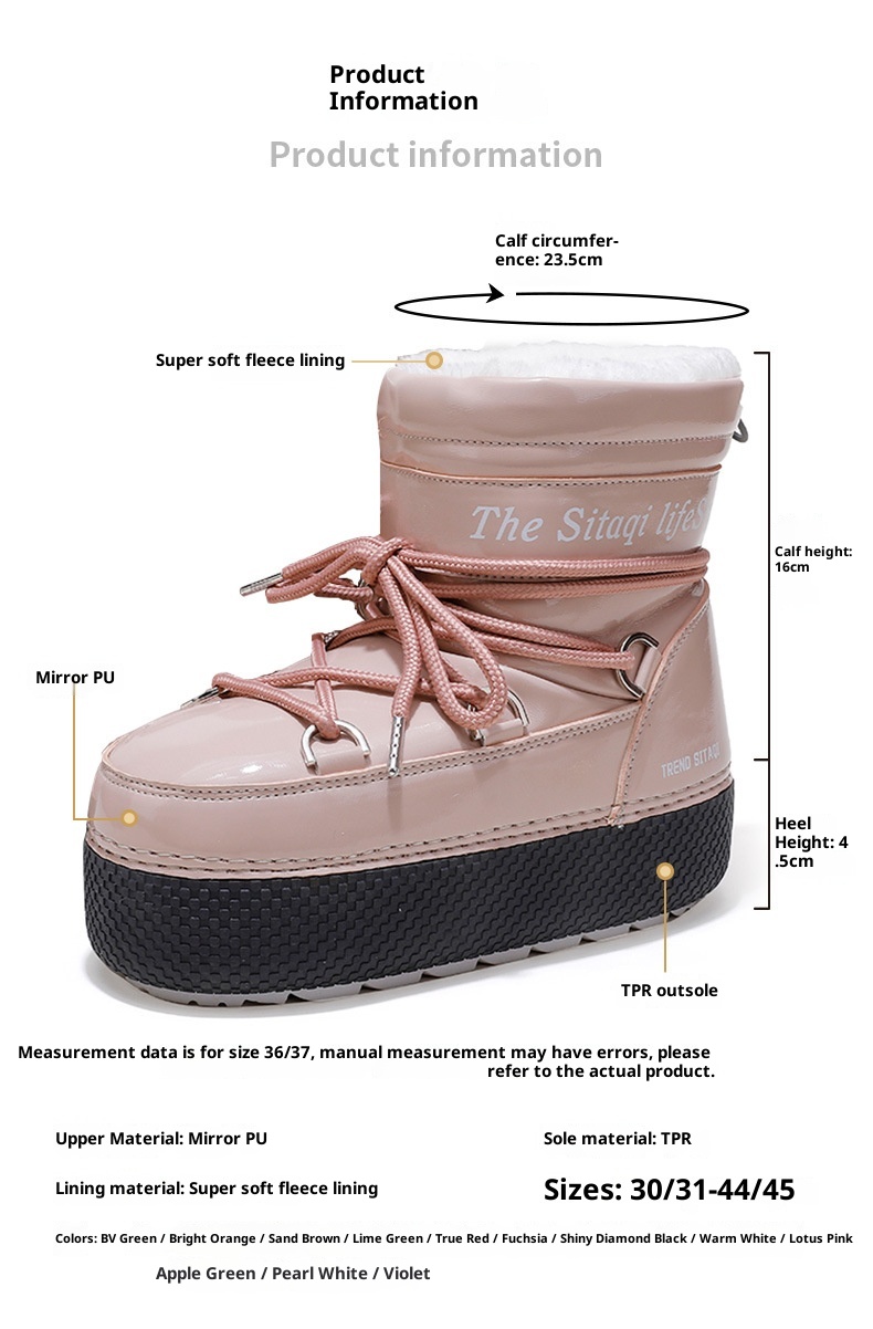 Zees Distribution Winter Parent-Child Style Sand Tea Color Ski Cross-Border Hot Sale Warm Non-Slip Thickened Mid-Calf Snow_voghion.com