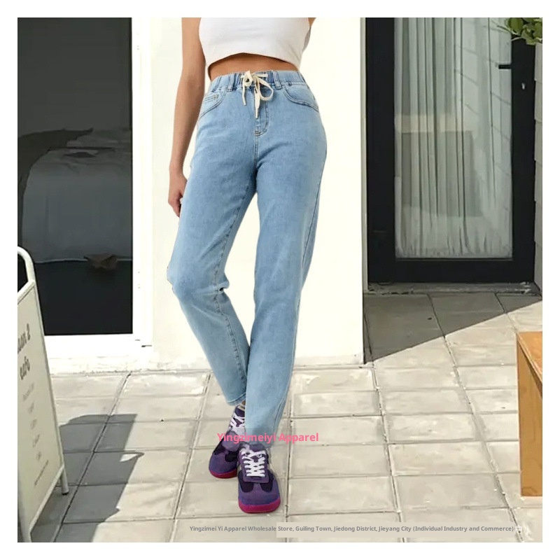 ChicShe Buitenlandse Handel Europees en Amerikaans Lente Zomer Winter Casual Veelzijdige Lange Rechte Broek Elastische Taille_voghion.com