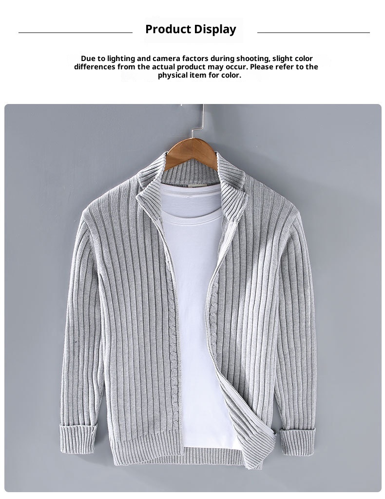 boy Boy Boy Boy 8525 Spring And Autumn New Cardigan Men Korean Version Trendy Base Layer Outerwear Zipper Black Knitted Sweater Jacket_voghion.com