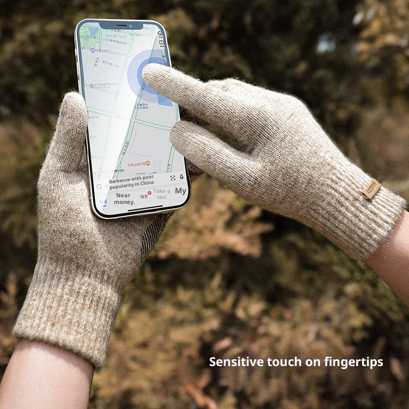 boy Boy Winter New Arctic Velvet Knitted Gloves For Men, Thickened And Warm, Non-Slip Woolen Gloves, Anti-Pilling DZ118_voghion.com