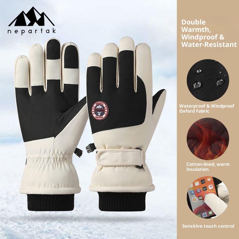 Boy Ski X6 Heren en Dames Winddicht Waterdicht Buiten Fietsen Motorfiets Winter Fleece Gevoerd Verdikt Warm Vingergescheiden_voghion.com