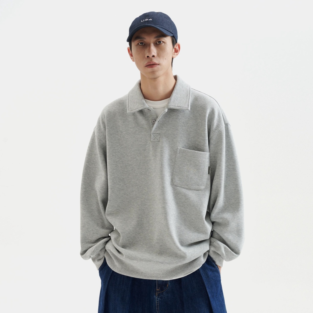 boy Boy Japanese Style Long Sleeve Polo For Men And Women 2024 Spring Heavyweight Couple Turn-down Collar Base Shirt Retro Solid_voghion.com