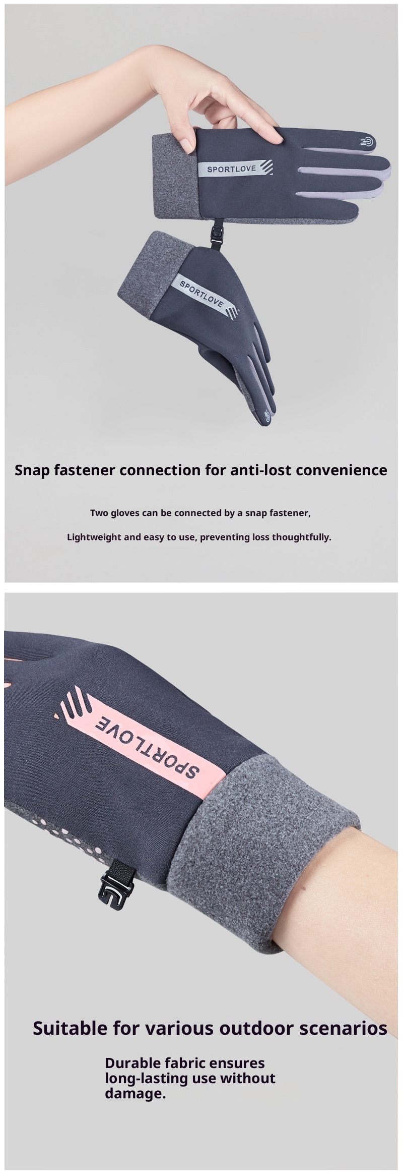 Boy Damen-Radhandschuhe Warm Plus Velvet Anti-Rutsch Touchscreen Winter Herren Winddichte und Kältedichte Skihandschuhe_voghion.com